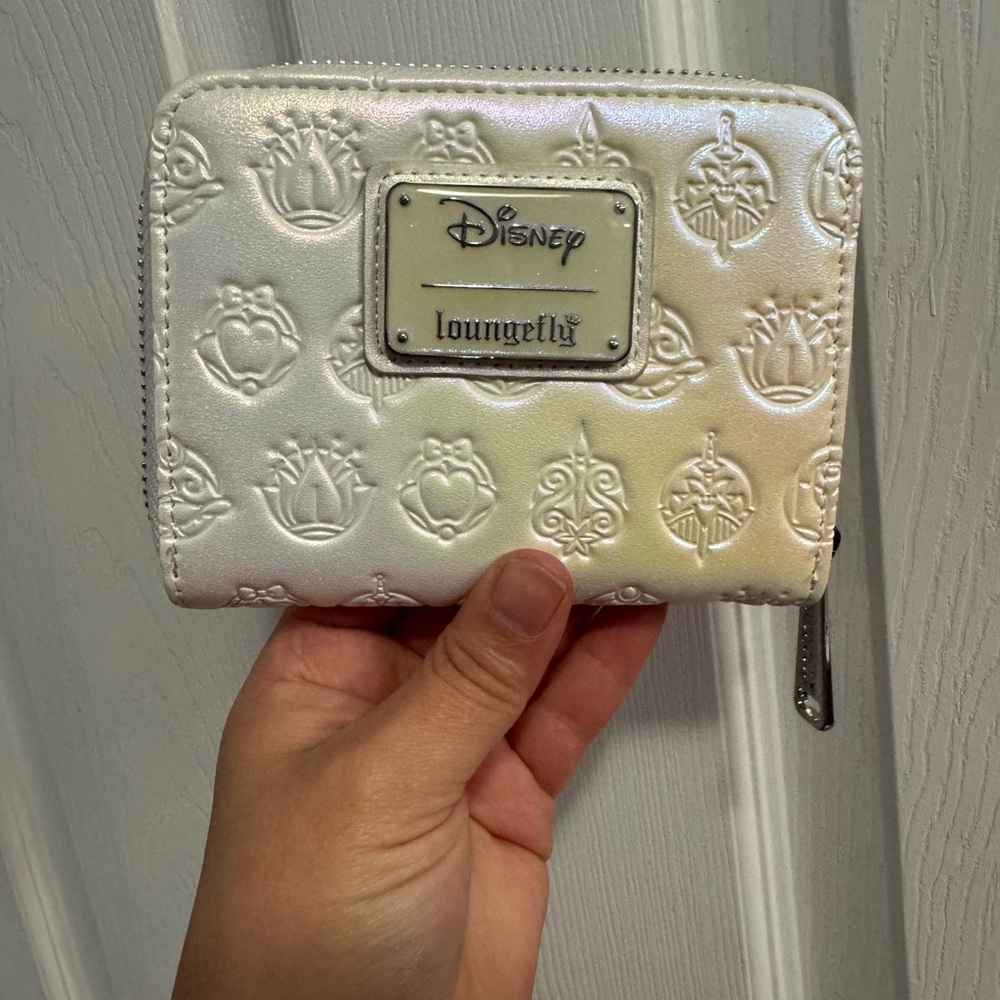 Loungefly White Iridescent Mini Wallet with Colorful Bow Appliqués - Picture 2 of 9